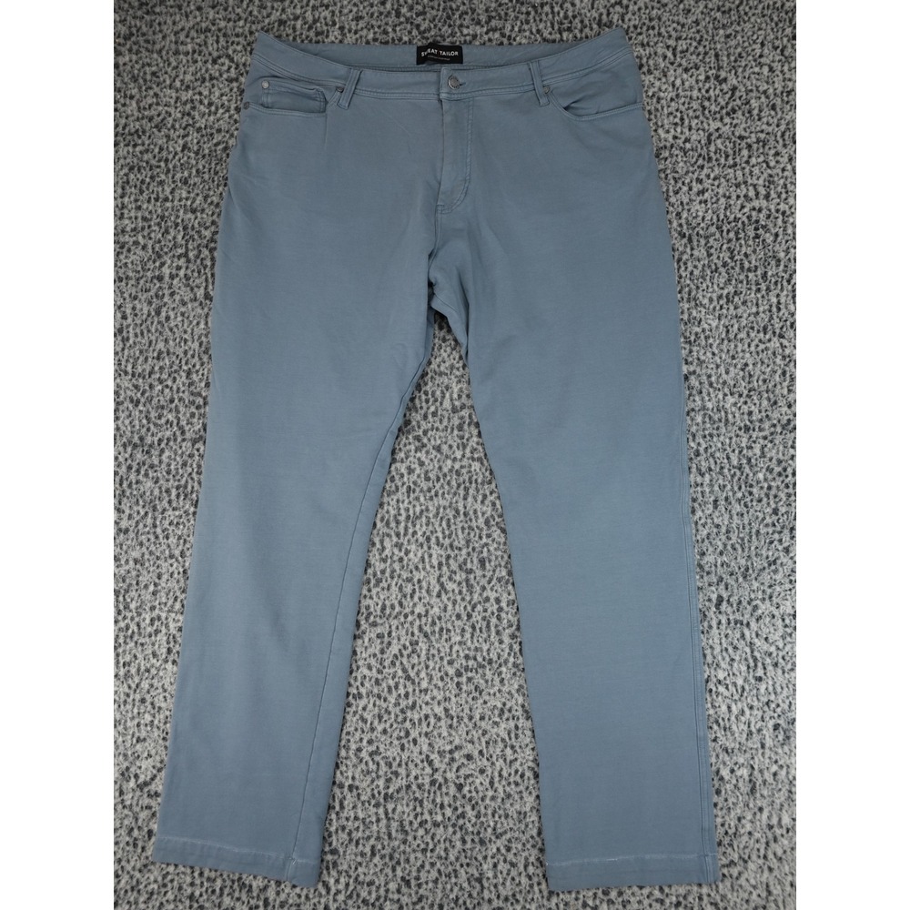 Sweat Tailor 5-Pocket Pants Mens 40x32 Blue Gray Stretch Cotton Chino TC6051ST